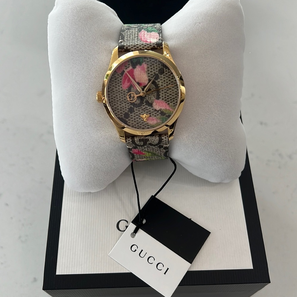 G-Timeless Pink Blooms Print Dial Ladies Watch Gucci Watch BRAND NEW